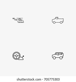 4 useful simple transport icons