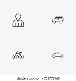 4 useful simple transport icons