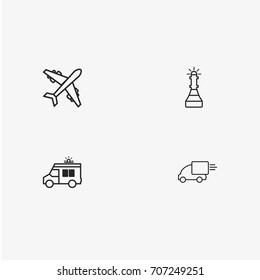 4 useful simple transport icons