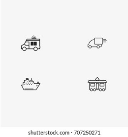 4 useful simple transport icons