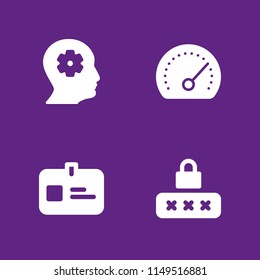 4 user icon set with dashboard, profile and id card vector illustration for graphic design and web