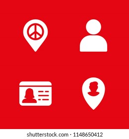 4 user icon set with placeholder, user and id card vector illustration for graphic design and web
