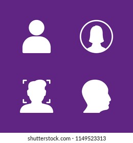 4 user icon set with user and profile vector illustration for graphic design and web