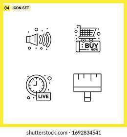 4 User Interface Line Pack of modern Signs and Symbols of gas; time; black friday; shopping; art Editable Vector Design Elements