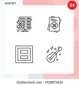 4 User Interface Line Pack of modern Signs and Symbols of admin; layout; setting; ireland; two Editable Vector Design Elements