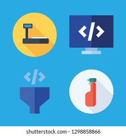 4 utensils icons with tools and utensils in this set
