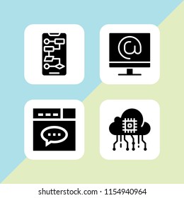 4 ux icons in vector set. ui illustration for web and graphic design
