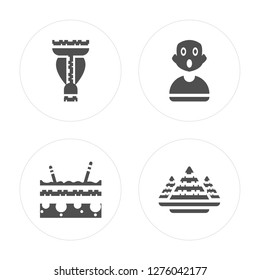 4 Vase, Fossil, Canvas, Egypt modern icons on round shapes, vector illustration, eps10, trendy icon set.