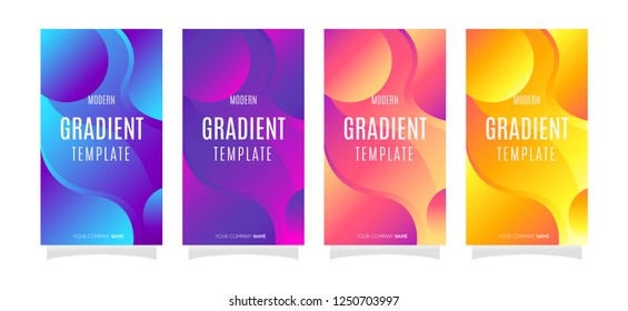 4 vector abstract design background with gradient color