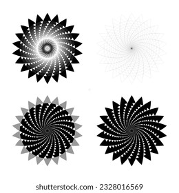 4 vector Abstract Swirl Prismatic shapes