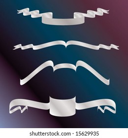 4 Vector banner/ribbon styles in silver