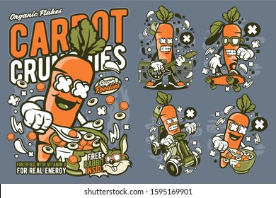 4 Vector Carrot Cartoon Character