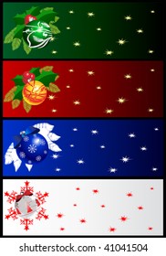 4 Vector christmas banners with various designs