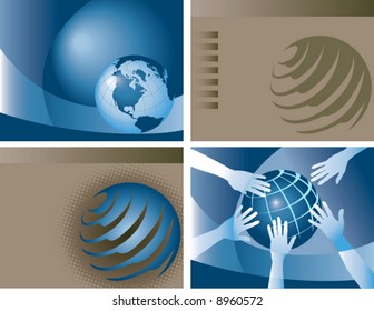 4 vector globe backgrounds