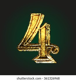 4 vector golden letter