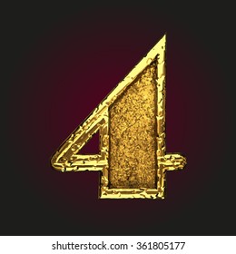 4 vector golden letter
