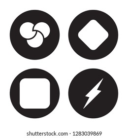4 vector icon set : Rgb, Rectangle, Reflection, Ray isolated on black background