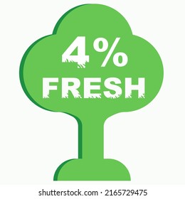 4% Vector Illustration of Fresh food everyday graphic label or sticker on white background, vector design illustration. Suitable for product label