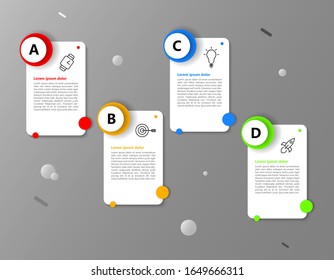 4 Iconos de infografía vectorial con lugar para el texto