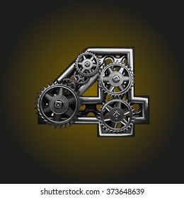 4 vector letter with gears