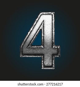 4 vector metal letter