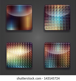 4 vector shiny icons with  transparency effects, fully editable eps 10 file