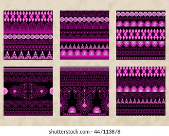 4 Vector Tribal Seamless Patterns, can be used as textile, background, wrapping paper etc
