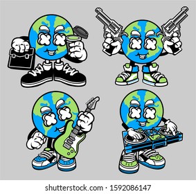 4 Vector World Cartoon Character