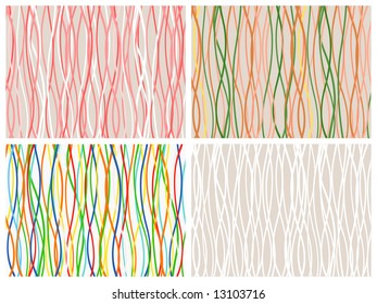 4 versions of abstract patterns. Vector-Illustration.