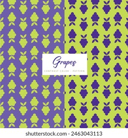 4 Vertical green and purple Grapes patterns