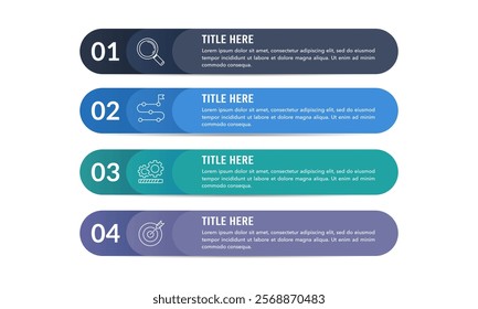 4 Vertical Infographic Options for Business Presentation, Brochure, Banner, Poster and Marketing. Vector Illustration.