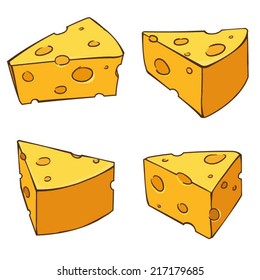 4 views yummy cheese comic style