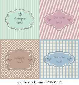 4 vintage templates with frames and backgrounds
