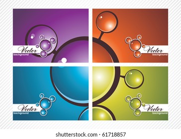 4 tarjetas de visita con diseño abstracto