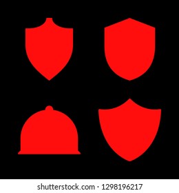 4 visor icons with cap and shield in this set