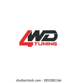 Logo de 4 W D, texto moderno