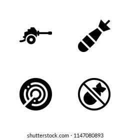 4 war icon set with radar, weapons and torpedo vector illustration for graphic design and web