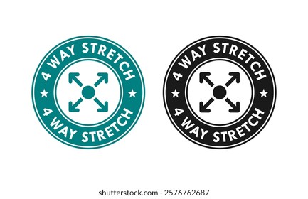 4 way stretch badge logo template illustration