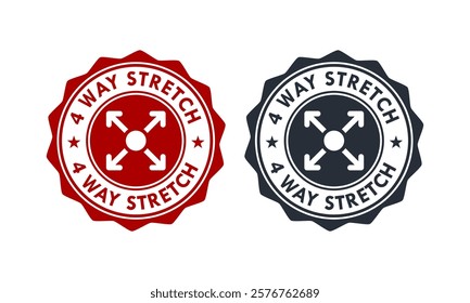 4 way stretch badge logo template illustration