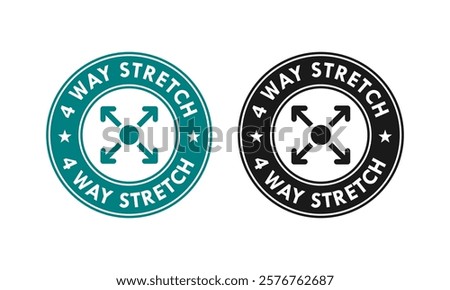 4 way stretch badge logo template illustration