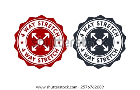 4 way stretch badge logo template illustration