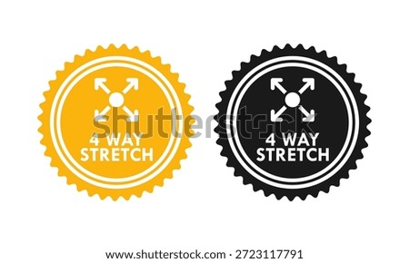 4 way stretch badge logo template illustration
