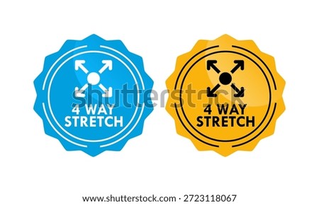 4 way stretch badge logo template illustration