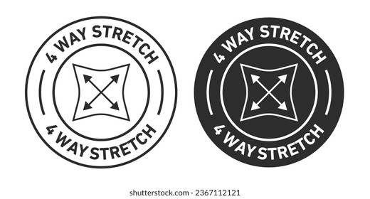 4 way stretch rounded vector symbol set on white background