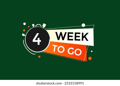 4 week to go, icon, stile, timer, countdown, clock, time,  background, template, 4 week to go countdown, sticker, left banner, business, sale, label button
