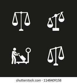 4 weigh icon set with balance and scale vector illustration for graphic design and web