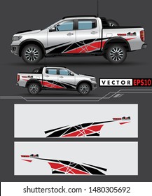 4 wheel drive truck and car graphic vector. abstract lines with gray background design for vehicle vinyl wrap