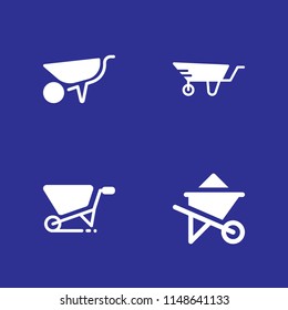 4 wheelbarrow icon set with wheelbarrow vector illustration for graphic design and web