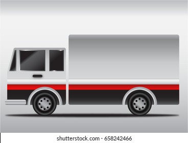 4 wheels gradient cargo truck, vector illustration