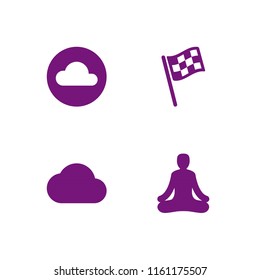 4 wind icons in vector set. calm, racing flag and cloud illustration for web and graphic design